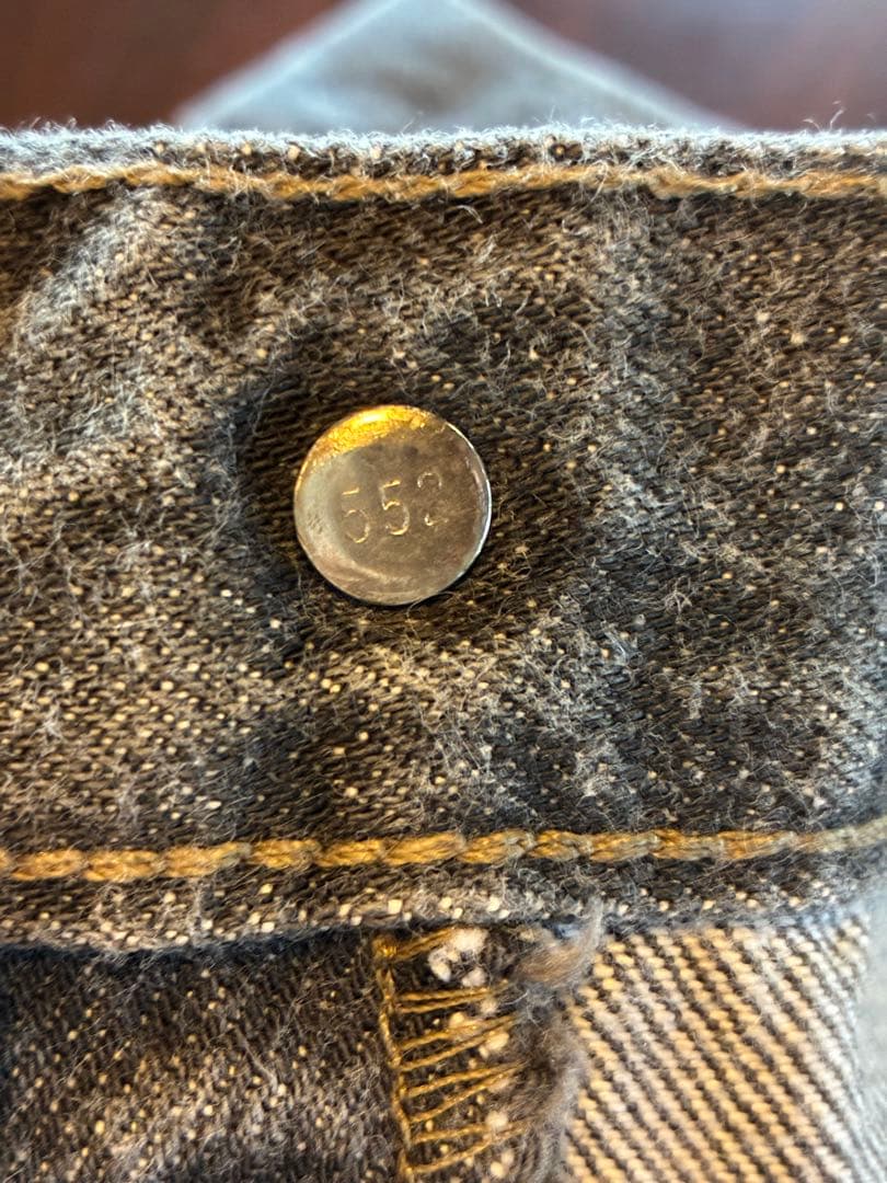 Deadstock Levi's 501 USA-made yarn-dyed black denim #QOBLD3