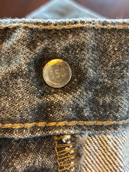 Deadstock Levi's 501 USA-made yarn-dyed black denim #QOBLD3