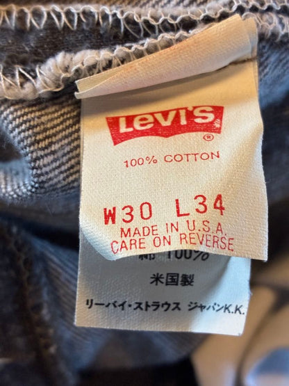 Deadstock Levi's 501 USA-made yarn-dyed black denim #QOBLD3