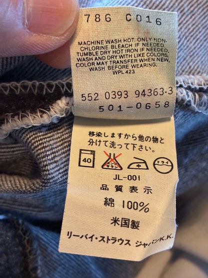 Deadstock Levi's 501 USA-made yarn-dyed black denim #QOBLD3