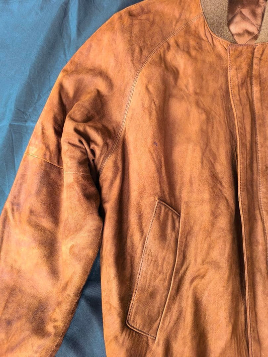 Leather winter jacket, beautiful brown #PF9VQF