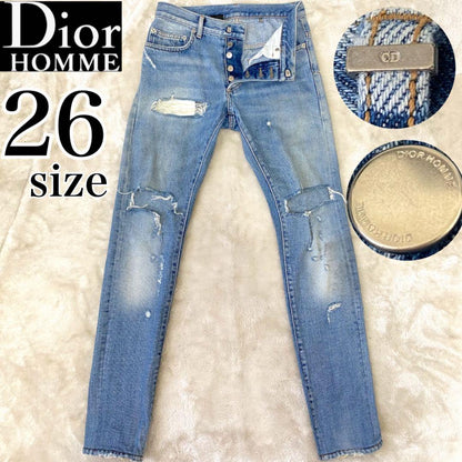 DIOR HOMME Distressed Jeans Denim Distressed Denim #QYGRA3