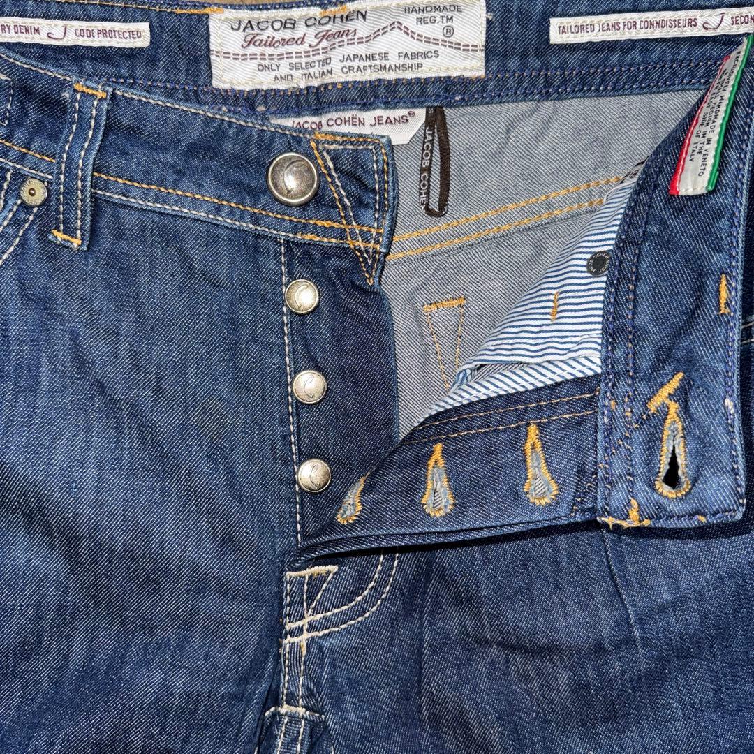 Jacob Cohen Straight Denim Pants, Made in Italy #PC44LL