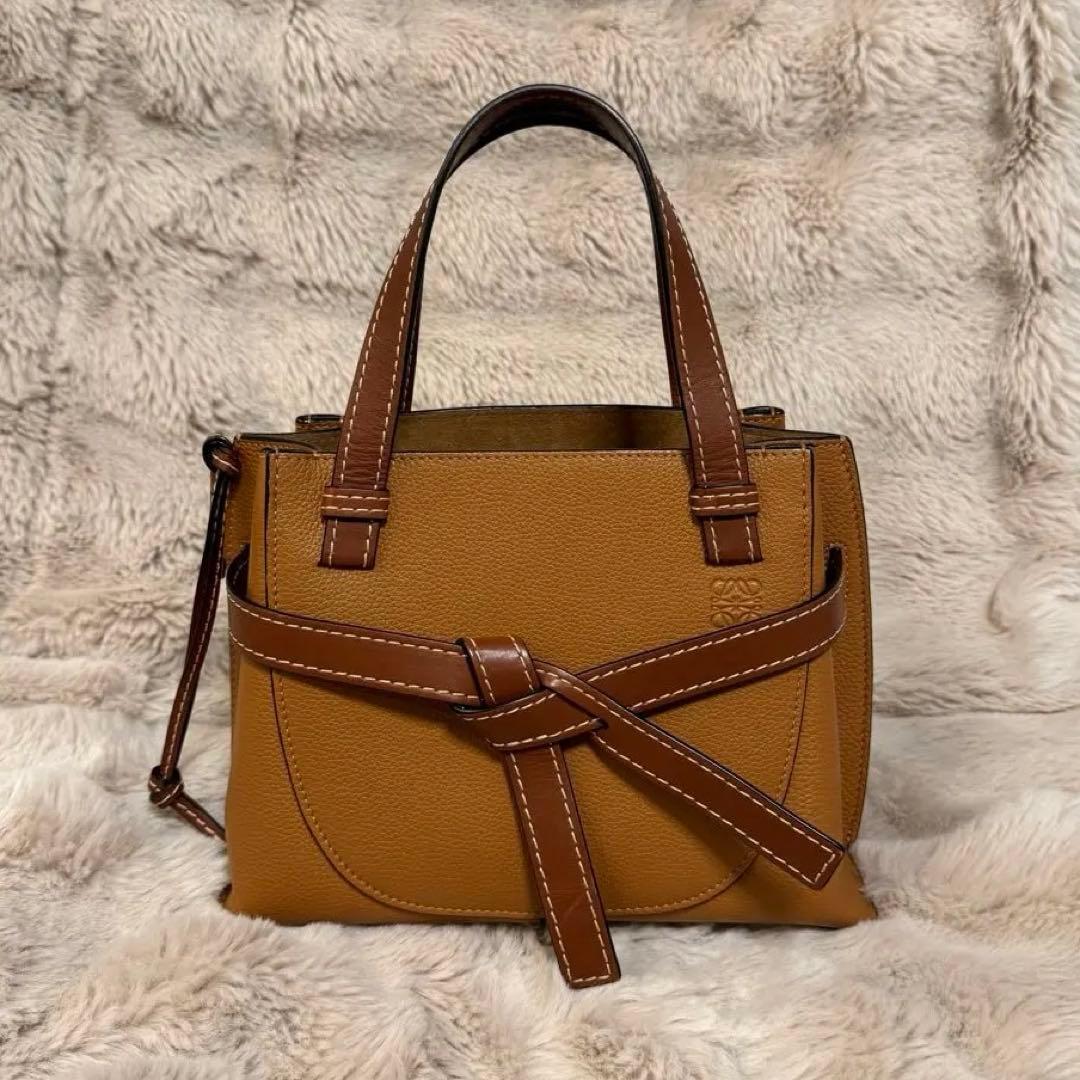 Loewe Gate Top Handle Mini Brown Soft Grain Calf Bag #QYF8B6