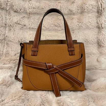 Loewe Gate Top Handle Mini Brown Soft Grain Calf Bag #QYF8B6