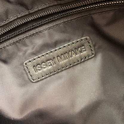 08SS ISSEY MIYAKE leather nylon bag BK #QY44P1