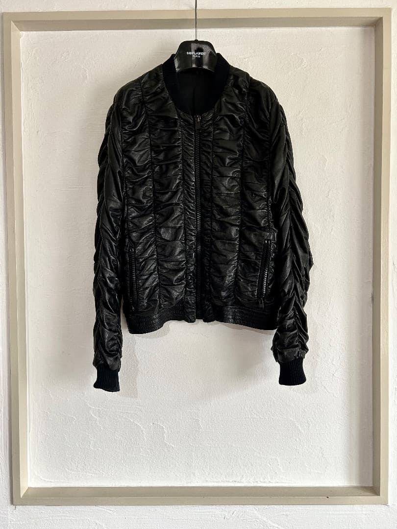 Archive DIOR HOMME 07SS Shirring Leather Blouson #QY7AFG
