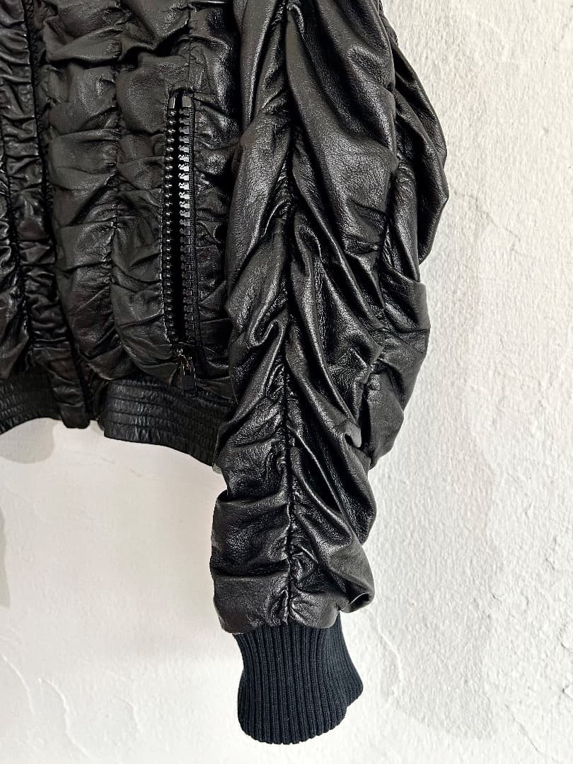 Archive DIOR HOMME 07SS Shirring Leather Blouson #QY7AFG
