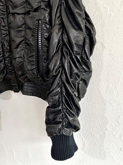 Archive DIOR HOMME 07SS Shirring Leather Blouson #QY7AFG