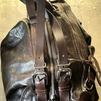 D&G DOLCE GABBANA Archive Multi Pocket Leather Bag Y2K Rare #QYJ3O3
