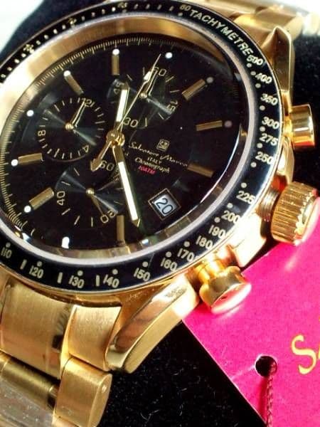 Gold IP Multi-Function Chronograph 100M Water Resistant Limited Men Watc #QY5TIR