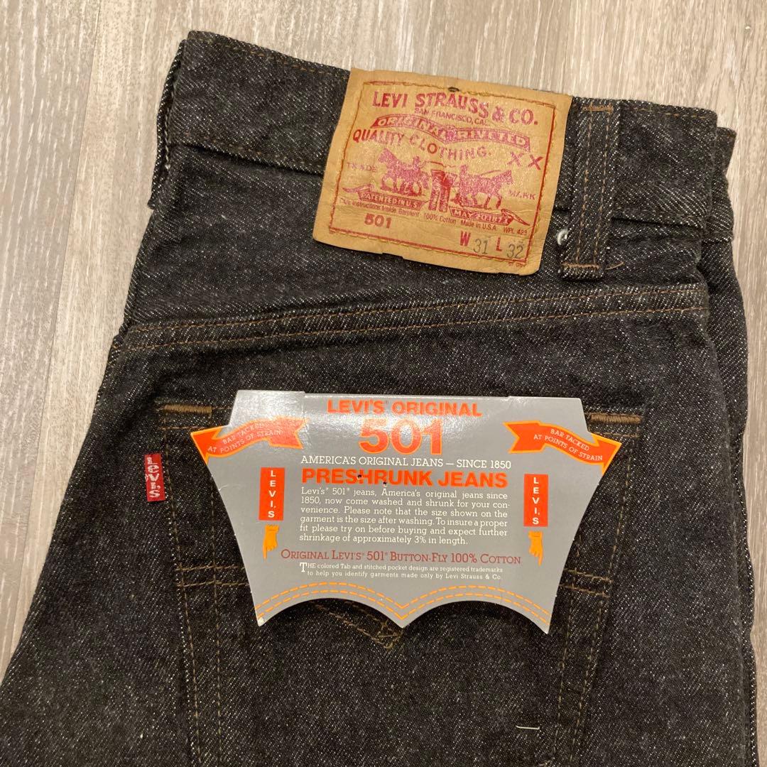 Deadstock Vintage Levi's 501 Dyed Black W31 L32 #PCDZ61