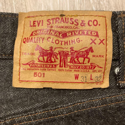 Deadstock Vintage Levi's 501 Dyed Black W31 L32 #PCDZ61