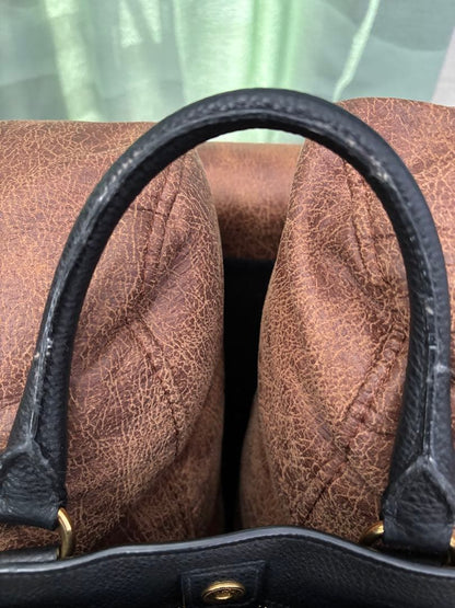 PRADA Black Leather Tote Bag with Tag #QY7BH4