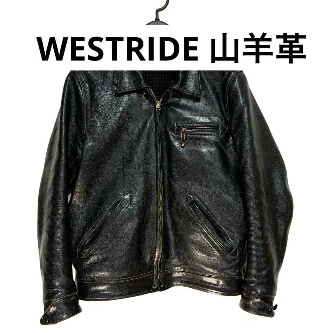WESTRIDE leather jacket with houndstooth lining #QY2626