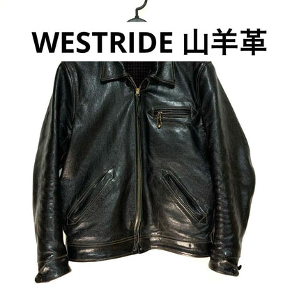 WESTRIDE leather jacket with houndstooth lining #QY2626