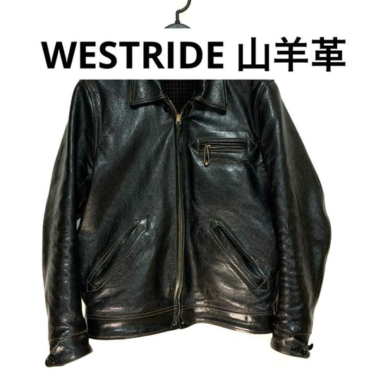 WESTRIDE leather jacket with houndstooth lining #QY2626