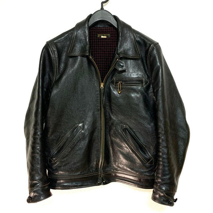 WESTRIDE leather jacket with houndstooth lining #QY2626