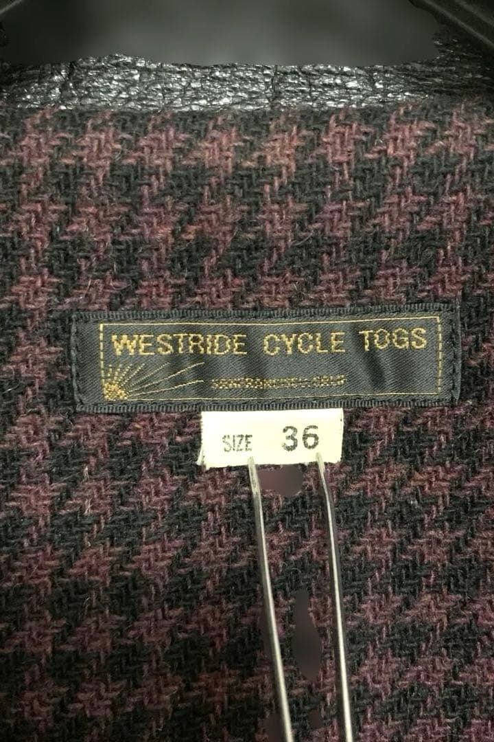 WESTRIDE leather jacket with houndstooth lining #QY2626