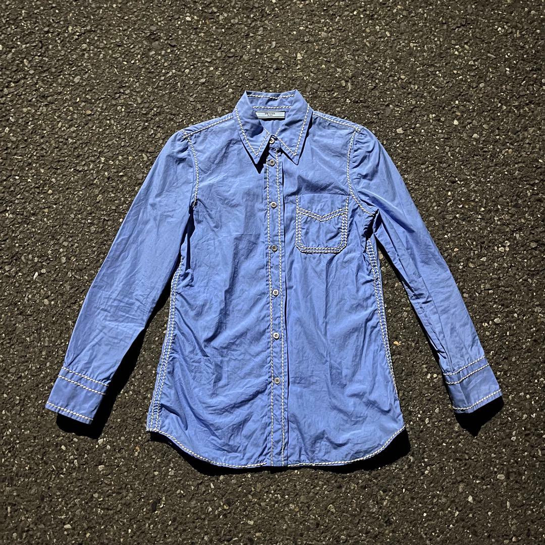 PRADA 15ss archive stitch shirt #QY7AGX