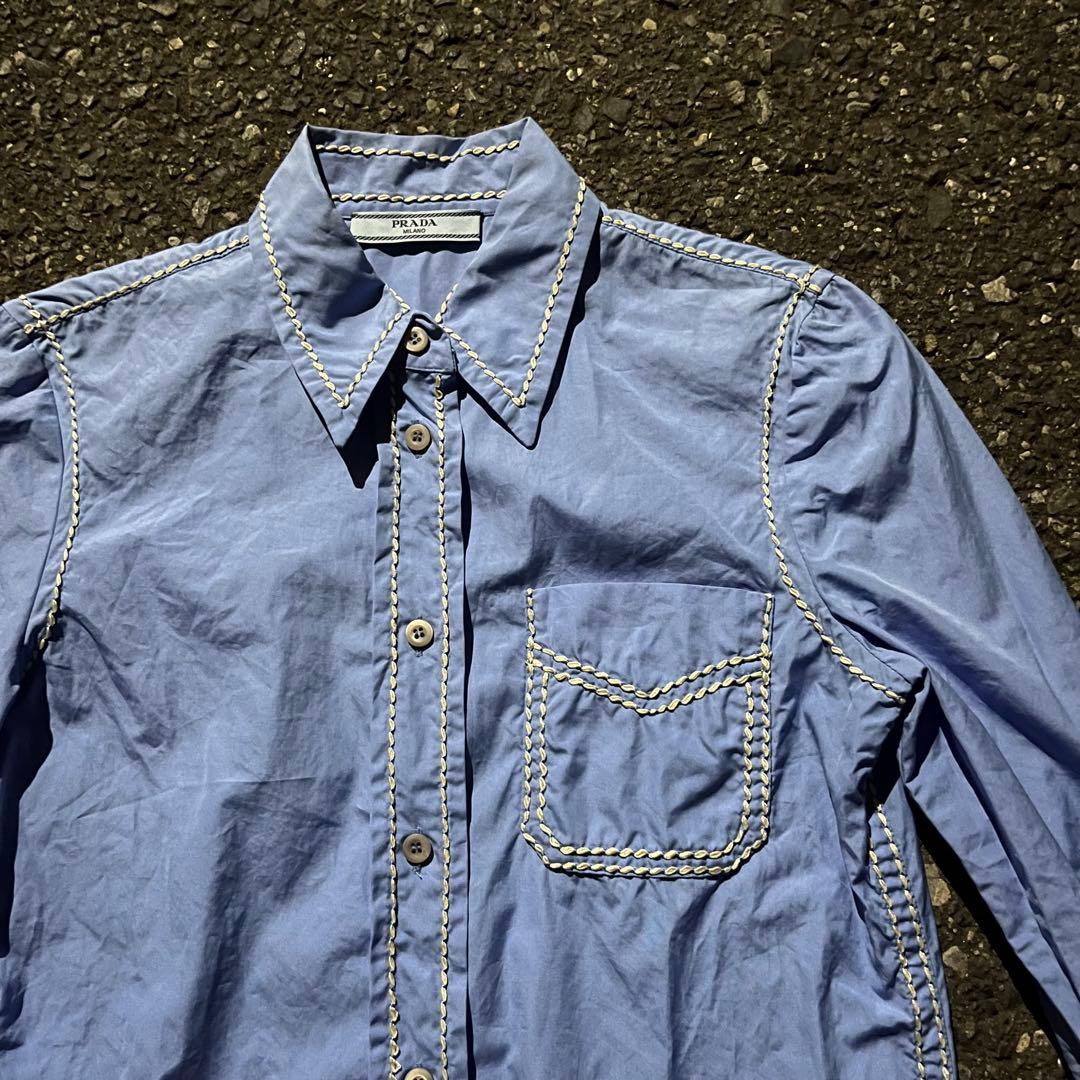 PRADA 15ss archive stitch shirt #QY7AGX