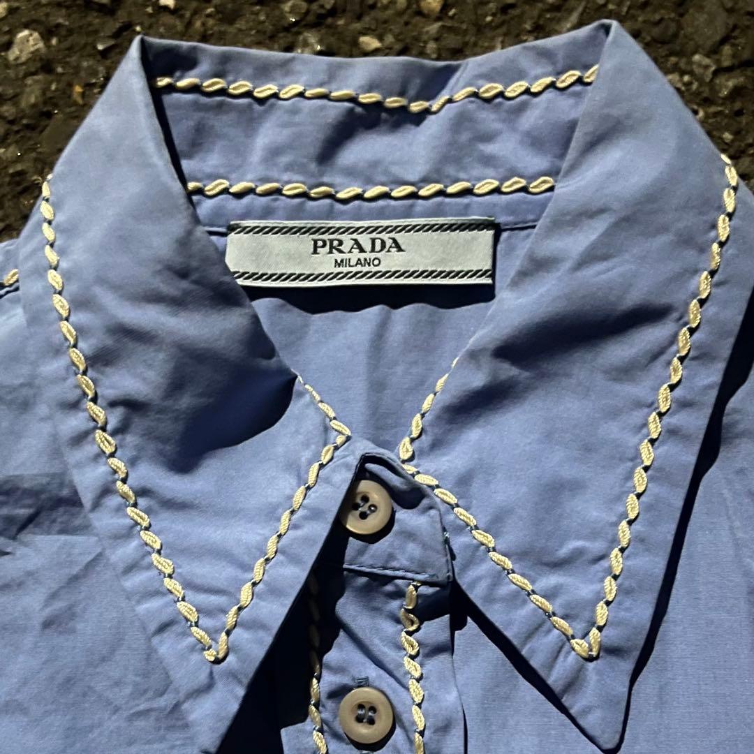 PRADA 15ss archive stitch shirt #QY7AGX