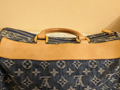 LOUIS VUITTON Monogram Denim Neo Speedy Handbag Indigo Blue SP1006 30cm #QYI9C0