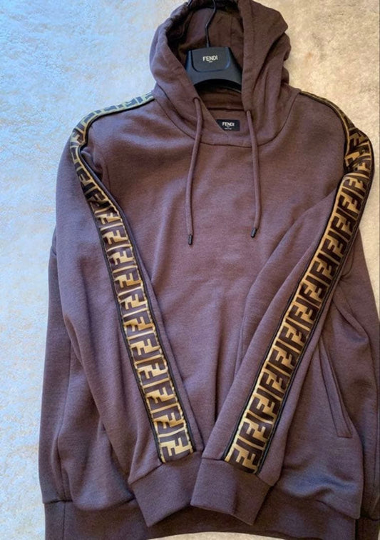 FENDI brown hoodie with logo tape #QY0VMN