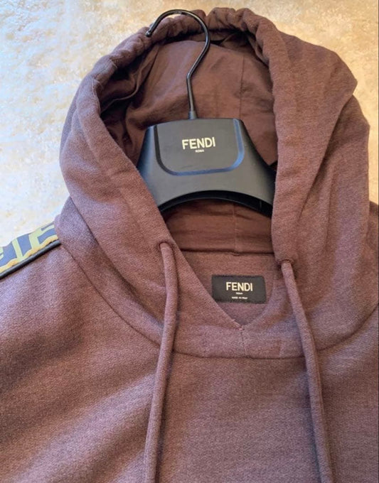 FENDI brown hoodie with logo tape #QY0VMN