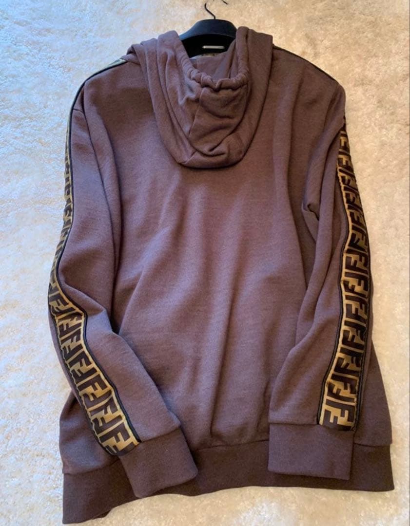FENDI brown hoodie with logo tape #QY0VMN