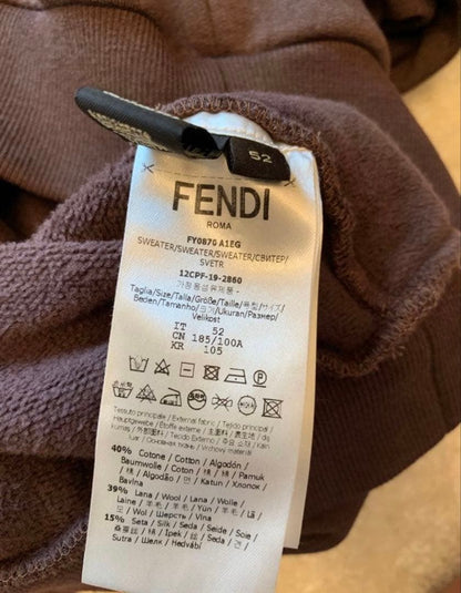 FENDI brown hoodie with logo tape #QY0VMN