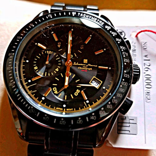 This cool model features a high-performance center chronograph. #QY73QM