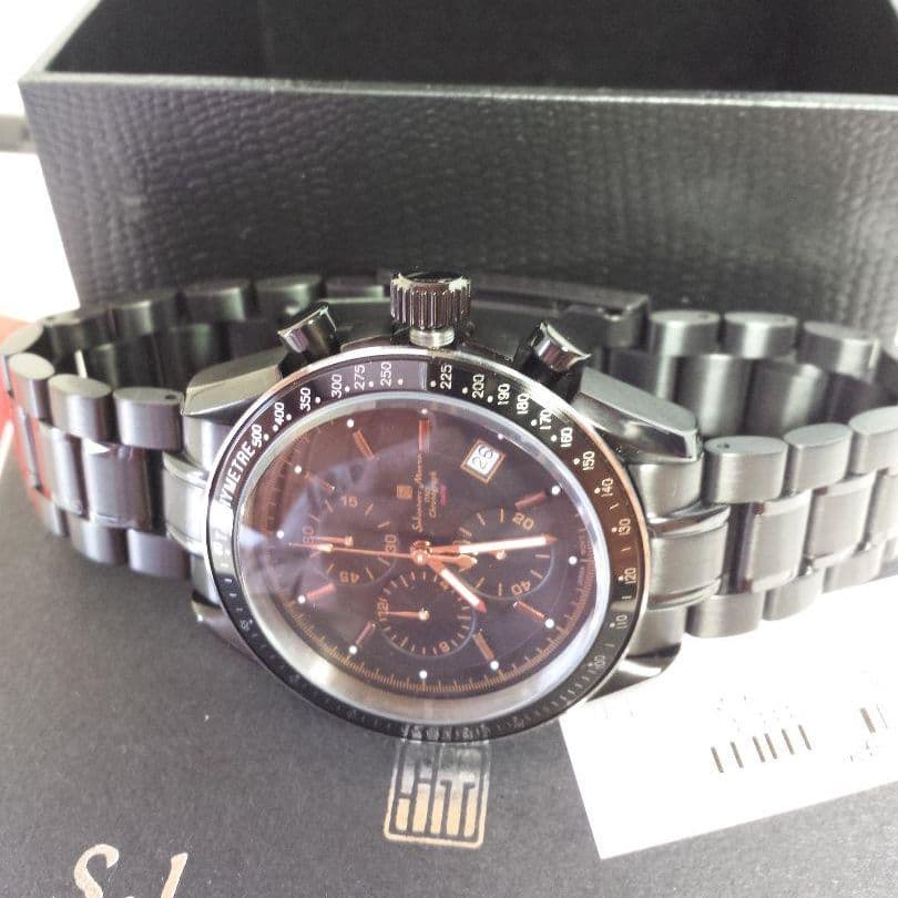 This cool model features a high-performance center chronograph. #QY73QM