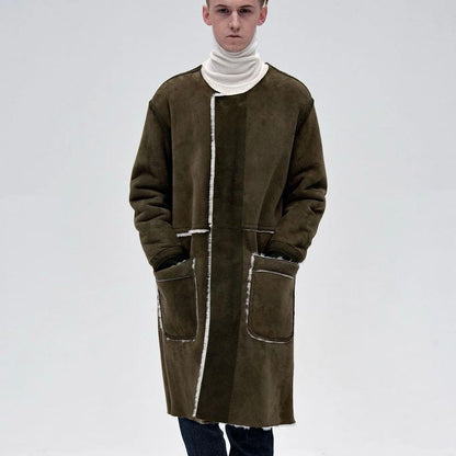 N.HOOLYWOOD Reversible Collarless Real Mouton Coat #QY4QD3