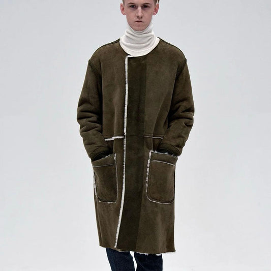 N.HOOLYWOOD Reversible Collarless Real Mouton Coat #QY4QD3
