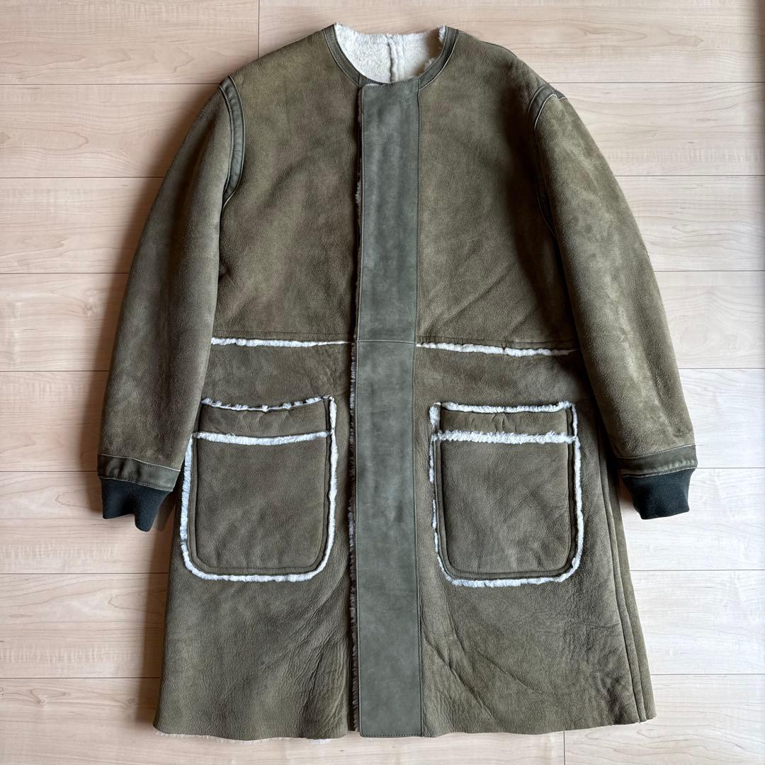 N.HOOLYWOOD Reversible Collarless Real Mouton Coat #QY4QD3