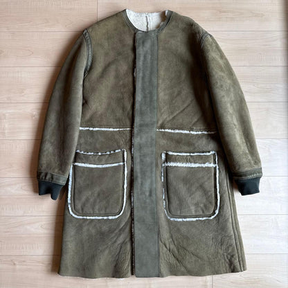 N.HOOLYWOOD Reversible Collarless Real Mouton Coat #QY4QD3