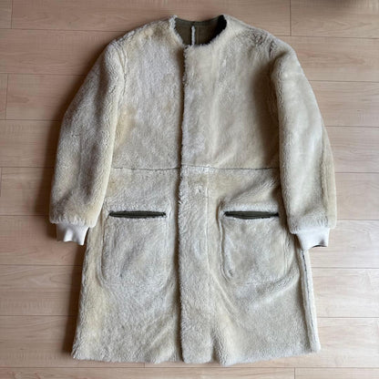 N.HOOLYWOOD Reversible Collarless Real Mouton Coat #QY4QD3