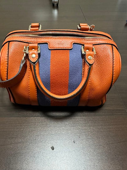 GUCCI Orange Leather Handbag Shoulder Bag Department Store #QYE6FV