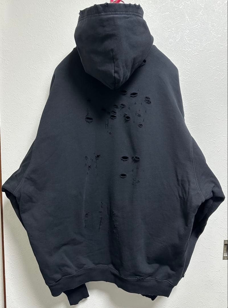 BALENCIAGA 21SS Caps Destroyed Hoodie #QYCNLE