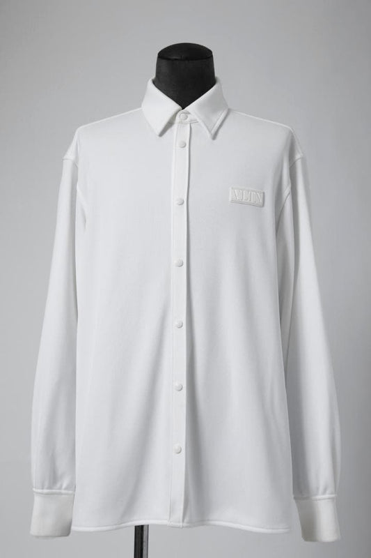 VALENTINO Rubber Logo Snap Button Jersey Long Sleeve Shirt #QY55BJ