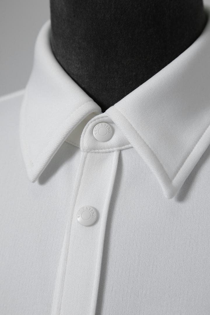 VALENTINO Rubber Logo Snap Button Jersey Long Sleeve Shirt #QY55BJ