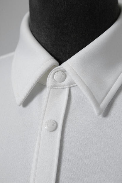 VALENTINO Rubber Logo Snap Button Jersey Long Sleeve Shirt #QY55BJ
