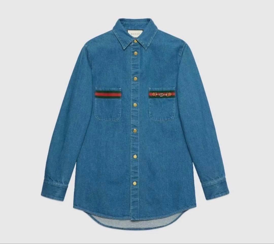 GUCCI Horsebit Stonewashed Denim Shirt #QY5KZN