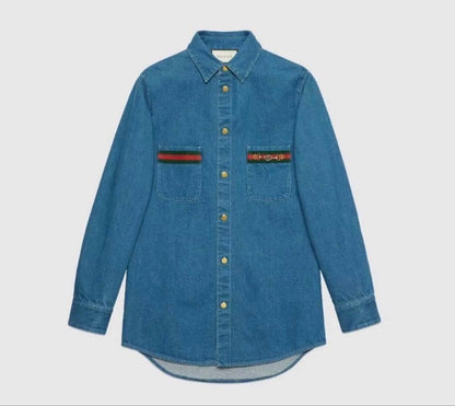 GUCCI Horsebit Stonewashed Denim Shirt #QY5KZN