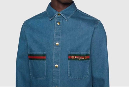 GUCCI Horsebit Stonewashed Denim Shirt #QY5KZN