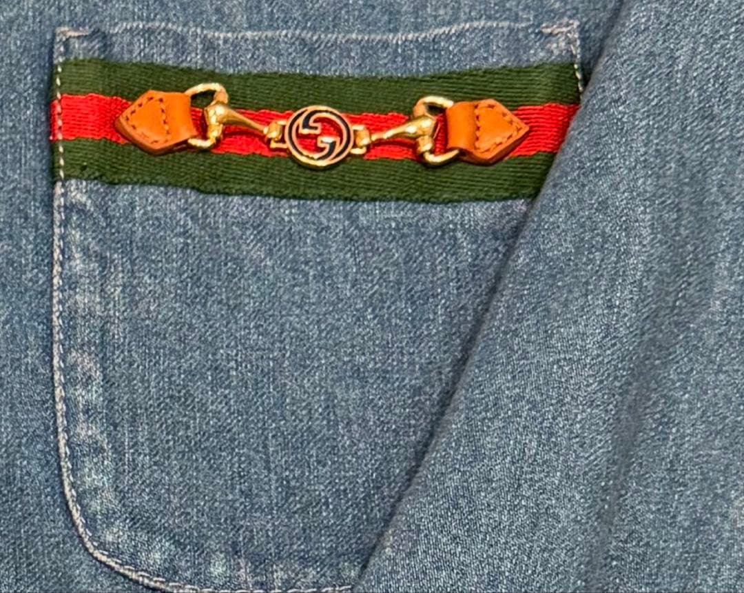 GUCCI Horsebit Stonewashed Denim Shirt #QY5KZN