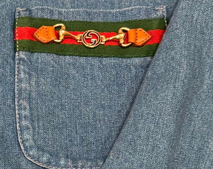 GUCCI Horsebit Stonewashed Denim Shirt #QY5KZN