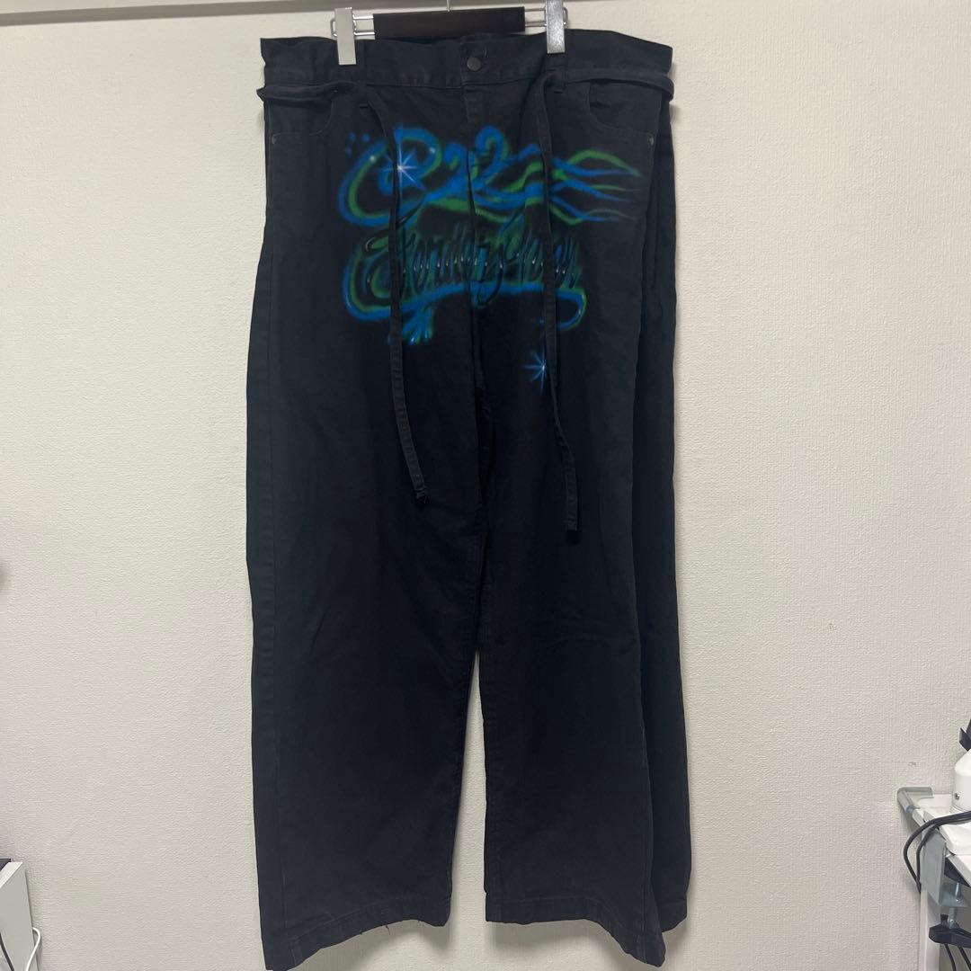 TENDER PERSON Black Super Wide Baggy Denim #QYDCBR