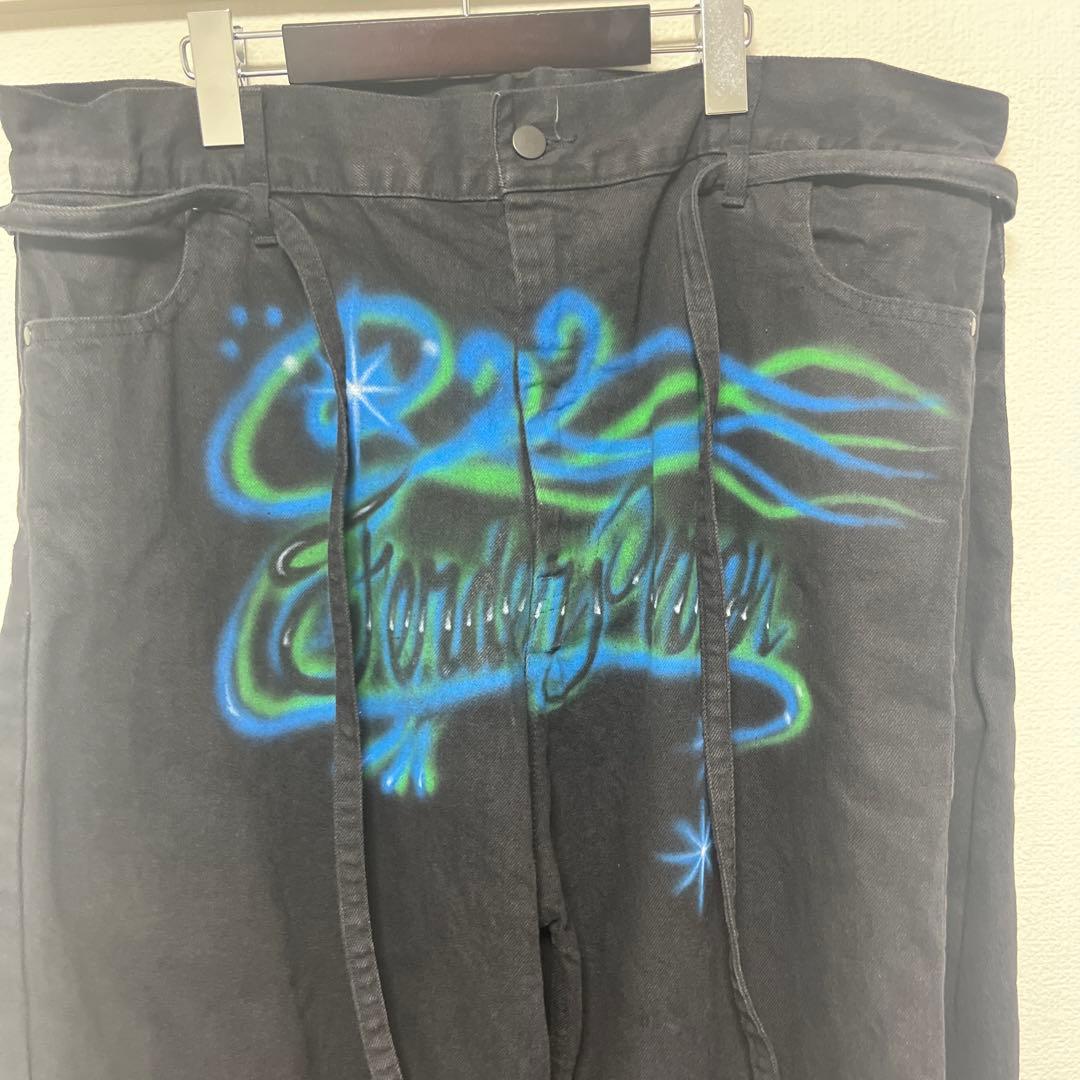 TENDER PERSON Black Super Wide Baggy Denim #QYDCBR